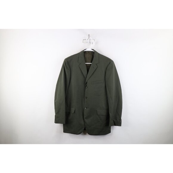 Vintage 50s Streetwear Mens 36R Wool 3 Button Suit Coat Blazer Jacket Green